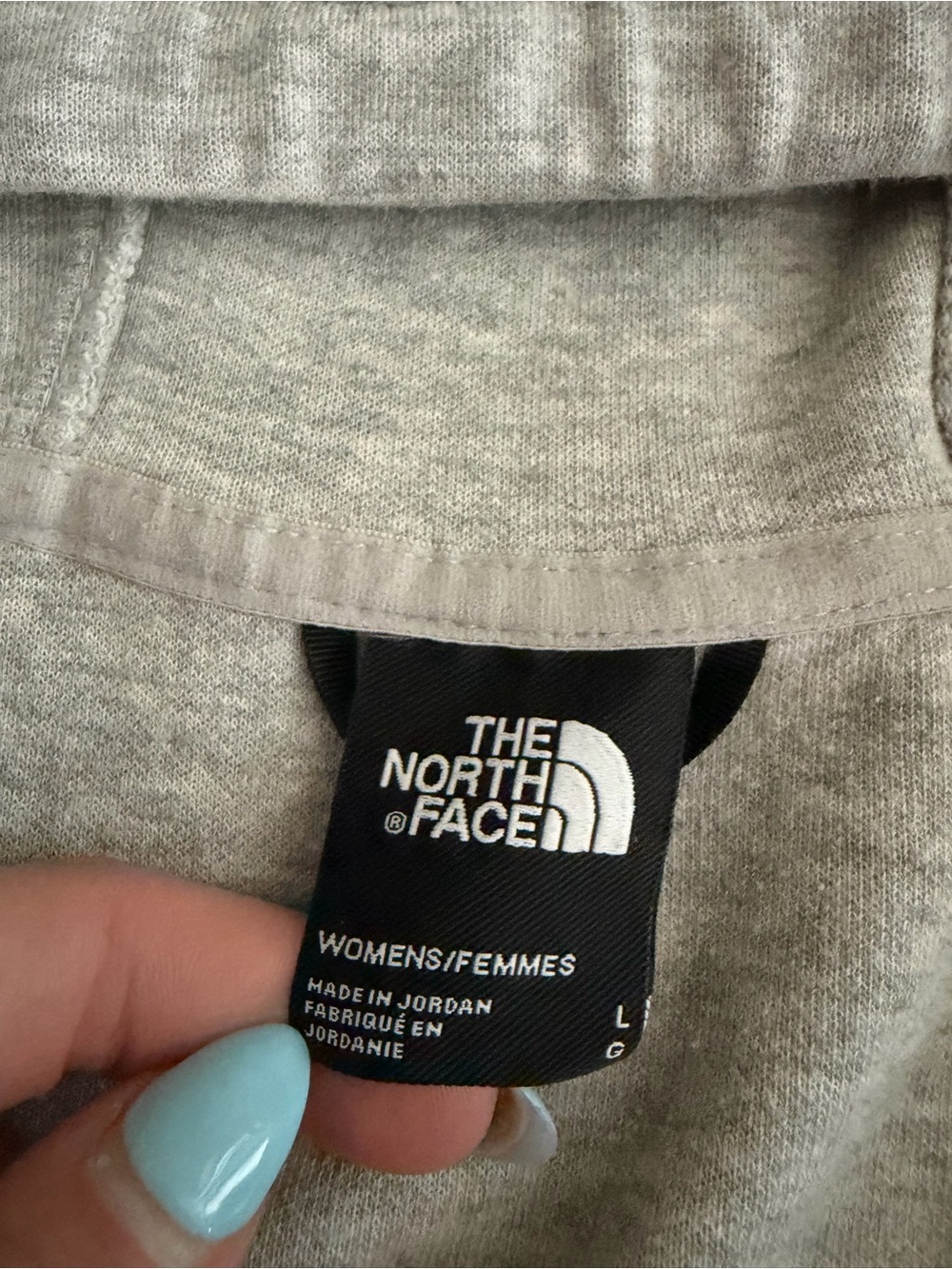 The North Face Light Gray Zip-Up Hooded Women’s Top - Picture 7 of 7